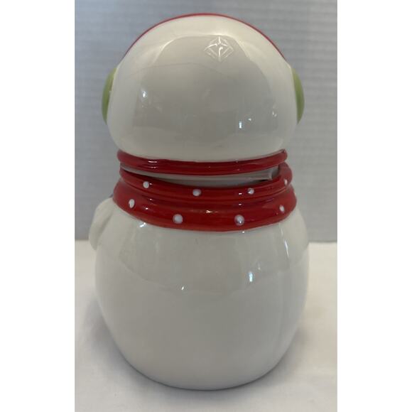 Boston Warehouse Trading Corp Ceramic Snowman Cookie Jar Medium Height 7” - Picture 6 of 16